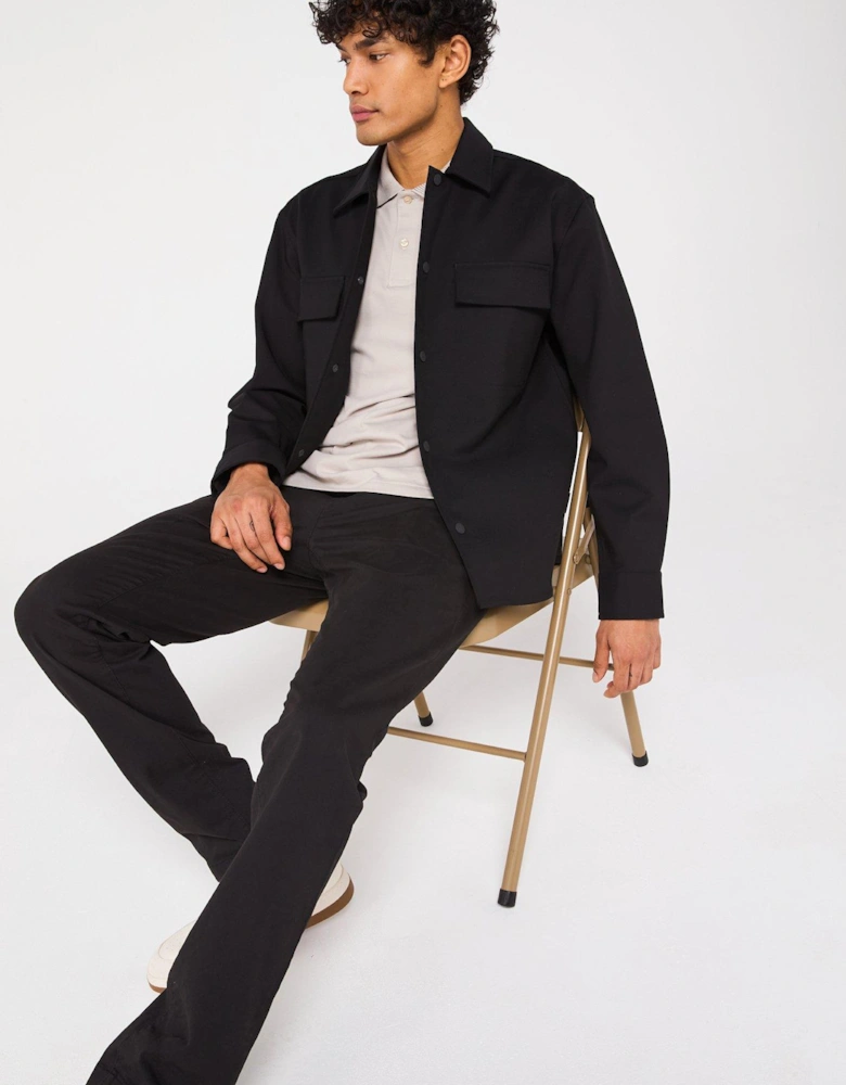 Double Pocket Overshirt - Black