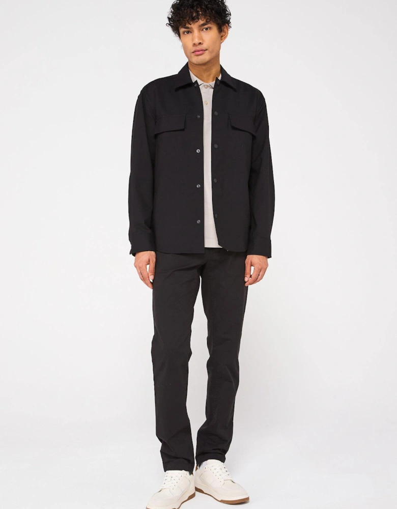 Double Pocket Overshirt - Black