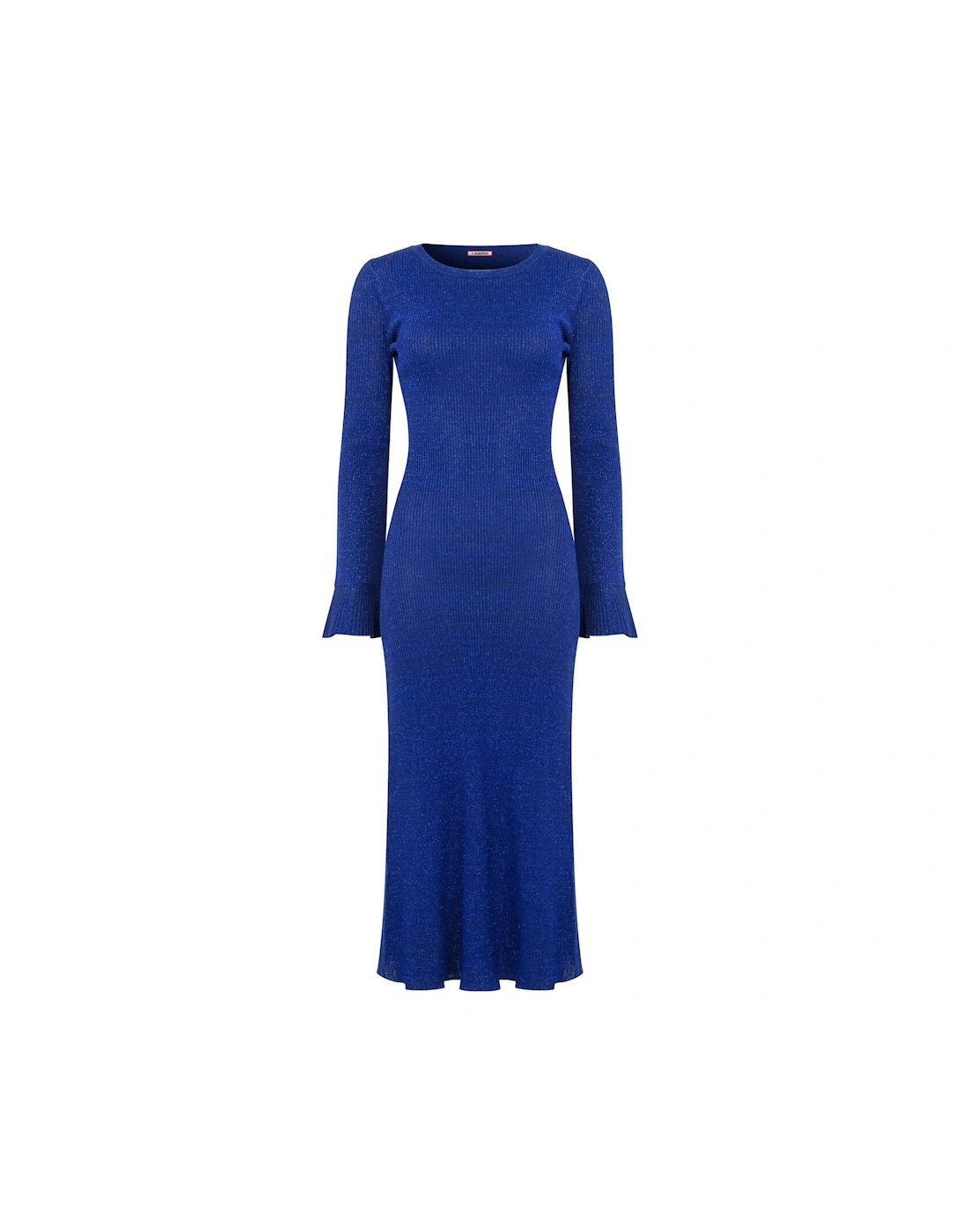 Winter Sparkle Rib Knit Dress - Blue