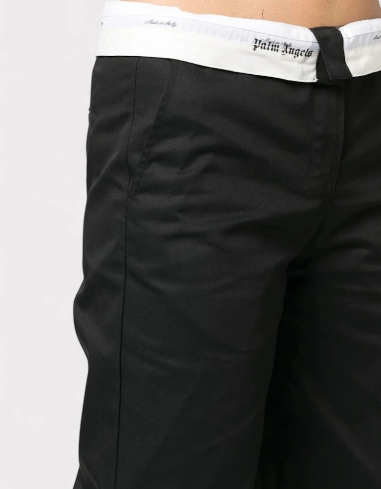 Reverse Wasitband Chino Black Wmns