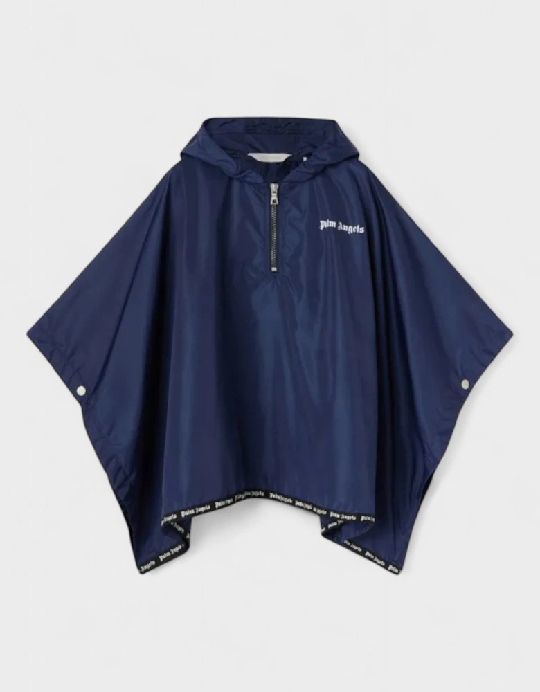 Kids Smiley Motif Hooded Poncho Jacket
