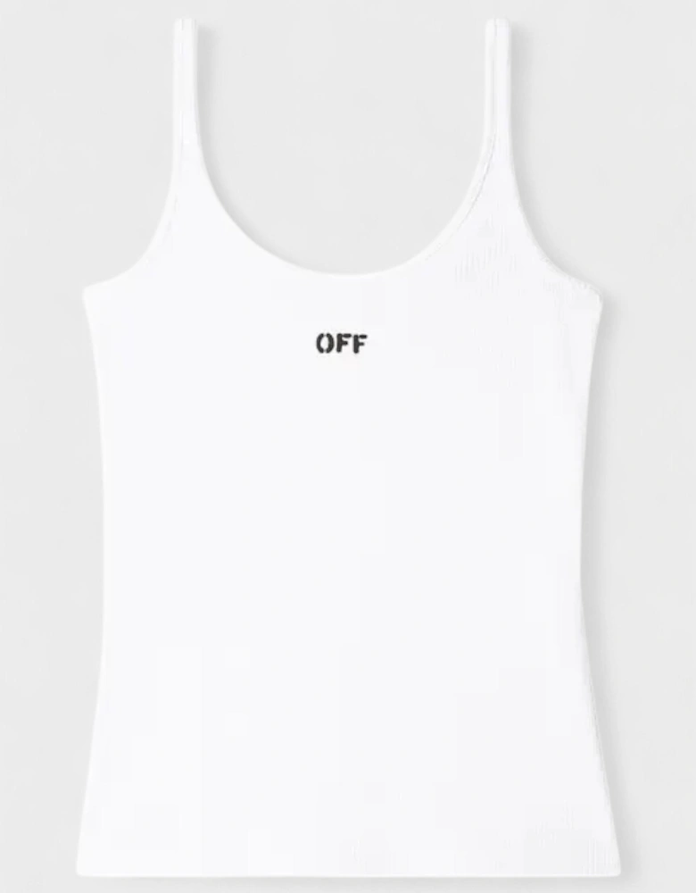 Stamp Rib Tank Top White