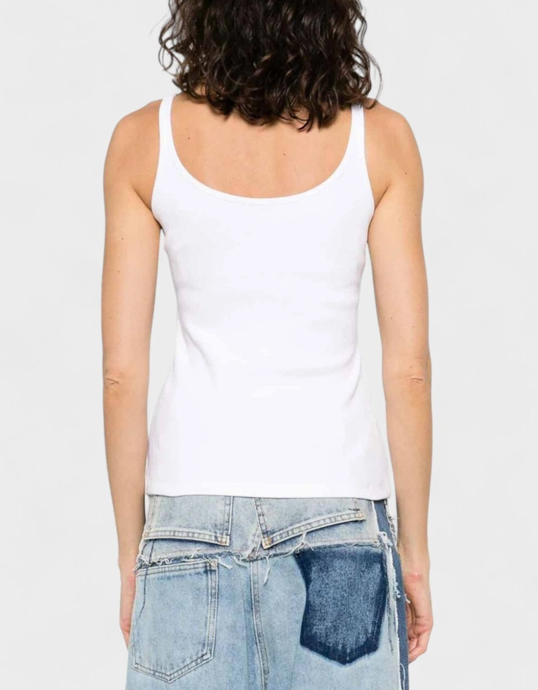 Stamp Rib Tank Top White