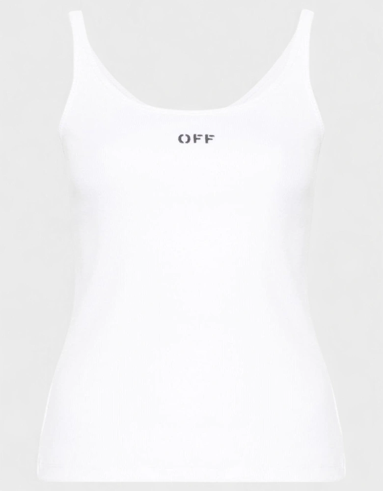 Stamp Rib Tank Top White