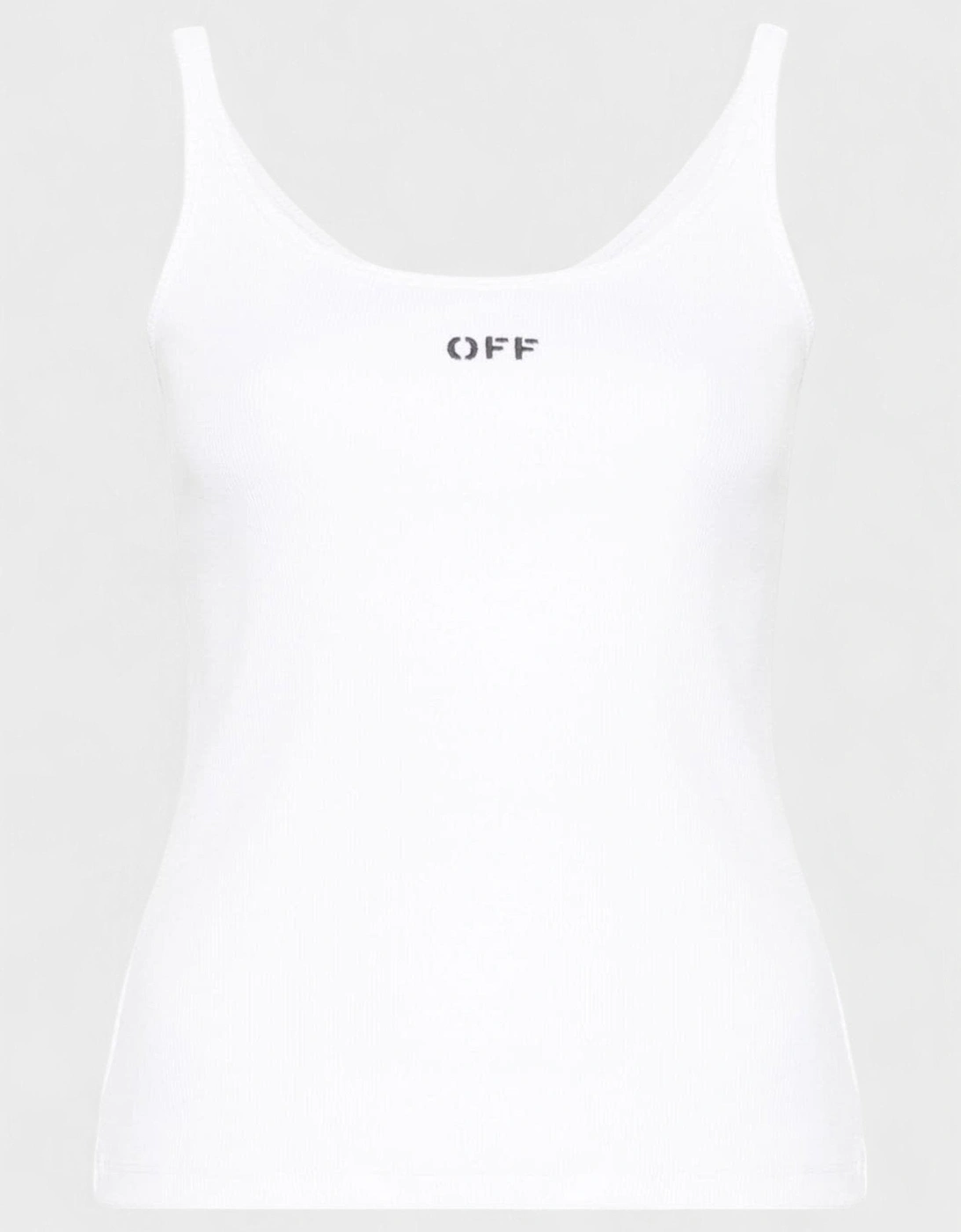 Stamp Rib Tank Top White