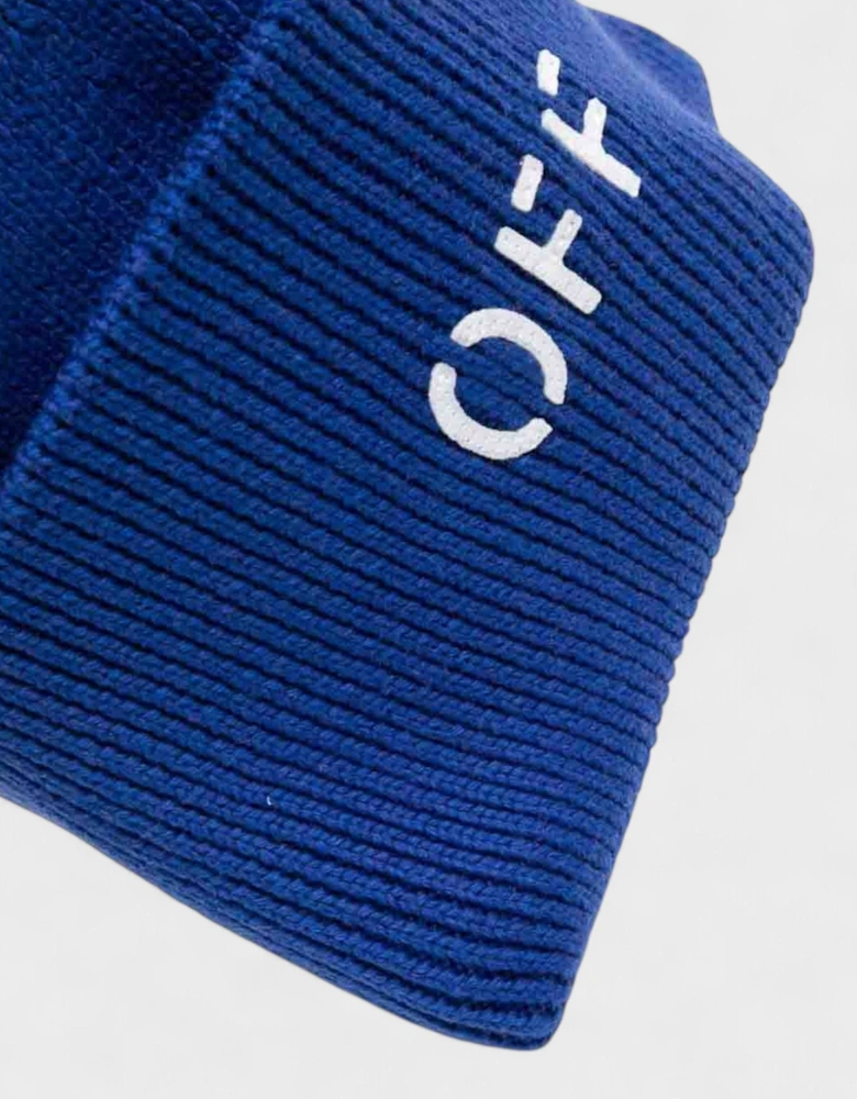 Stamp Knit Beanie Blue