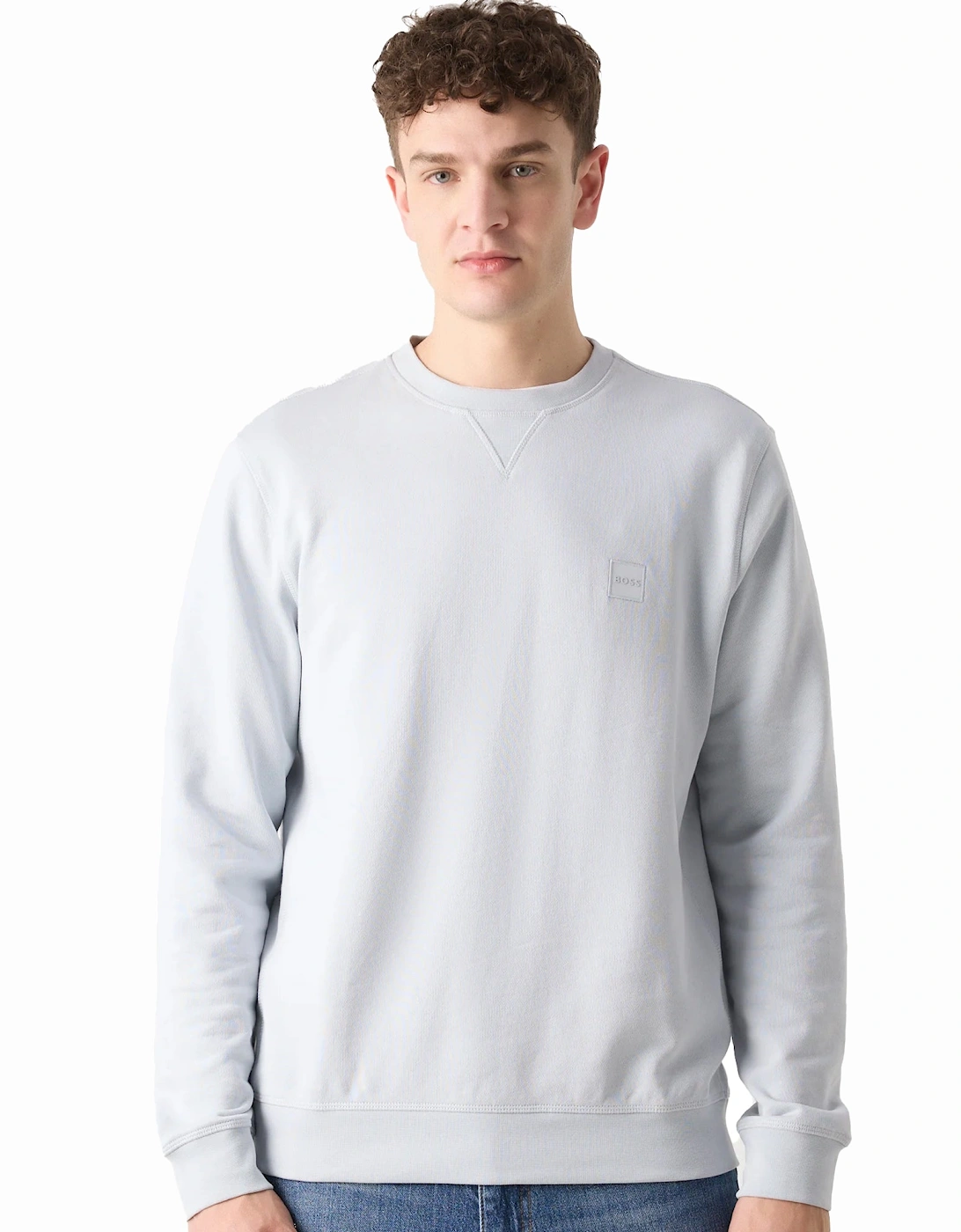BOSS Reg Fit Westart Sweatshirt Light Pastel Grey