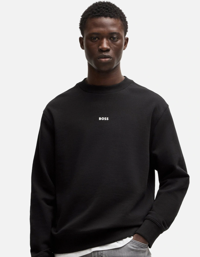 BOSS Relaxed Fit WeSmallcrew Sweatshirt Black