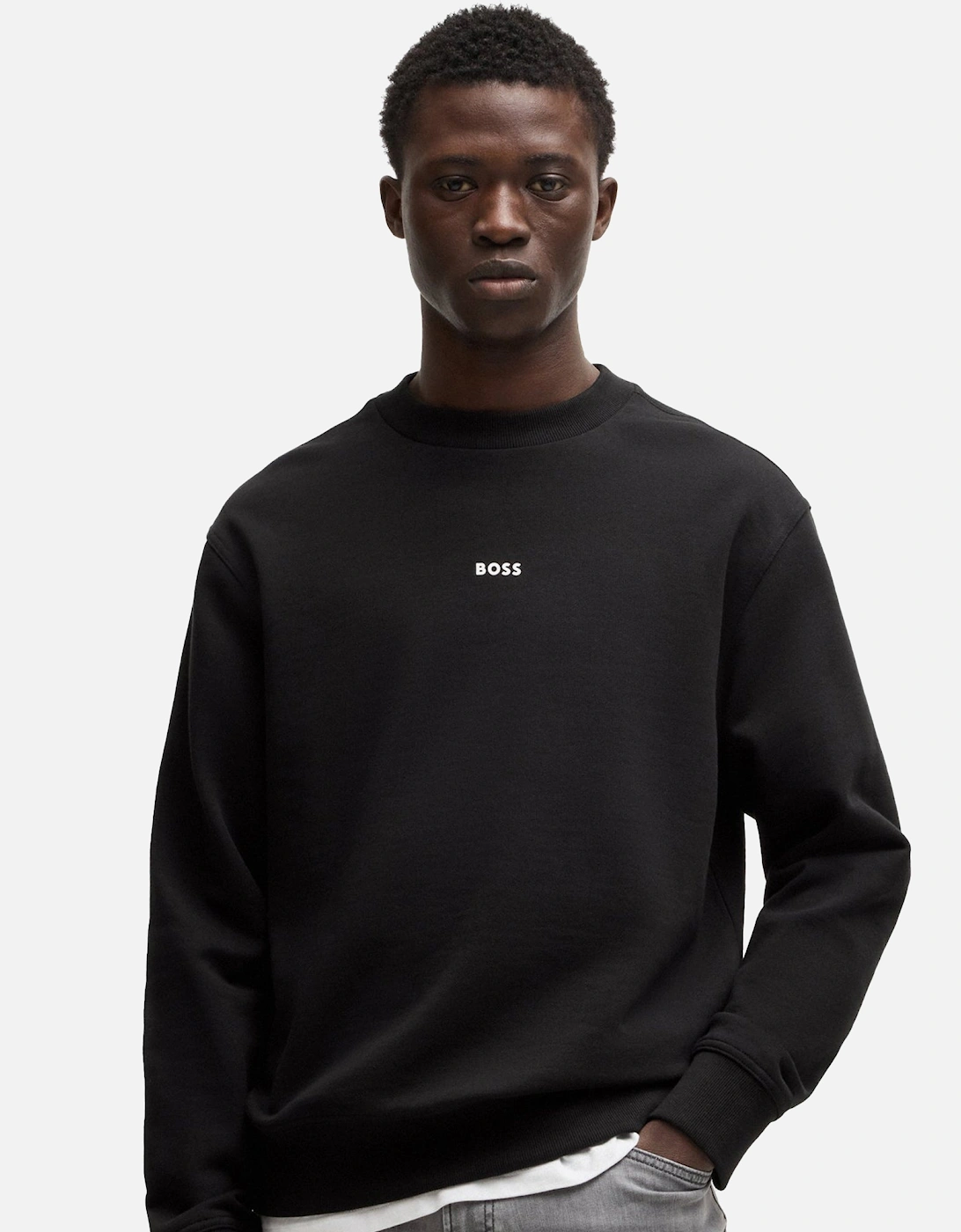 BOSS Relaxed Fit WeSmallcrew Sweatshirt Black