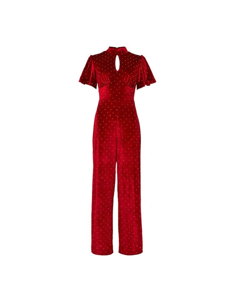 Velour Jumpsuit - Berry