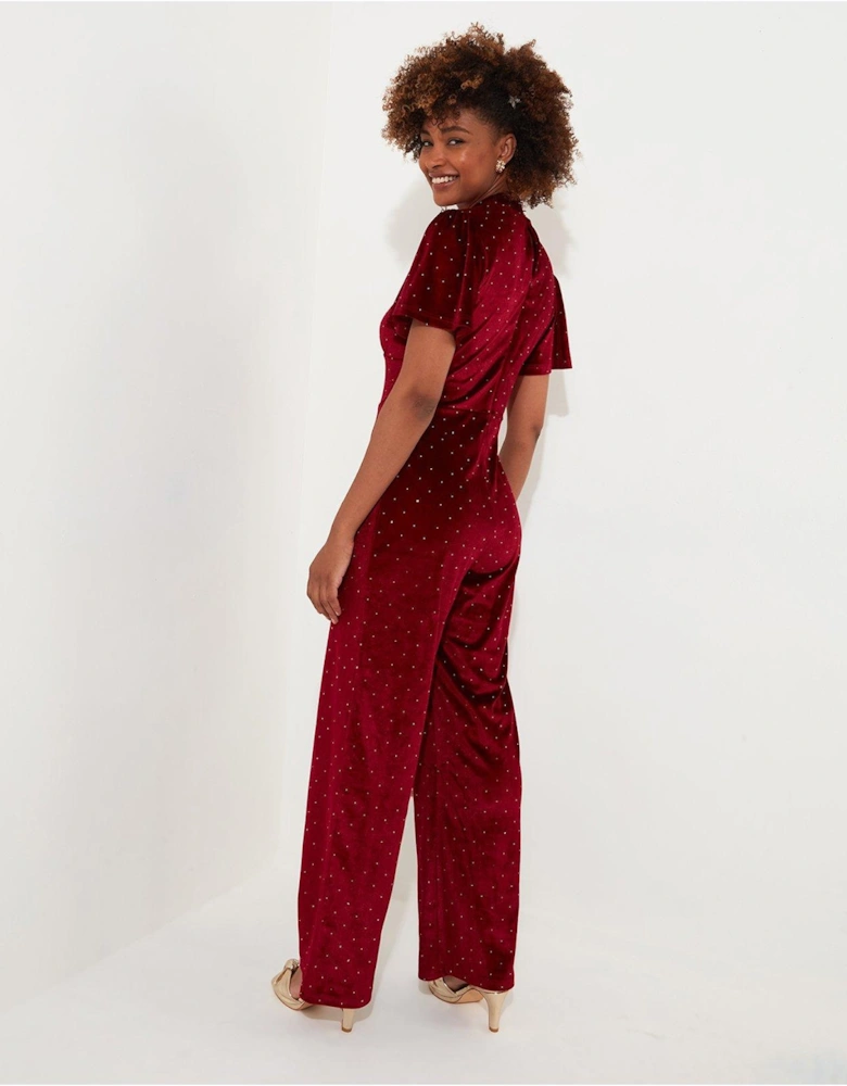 Velour Jumpsuit - Berry