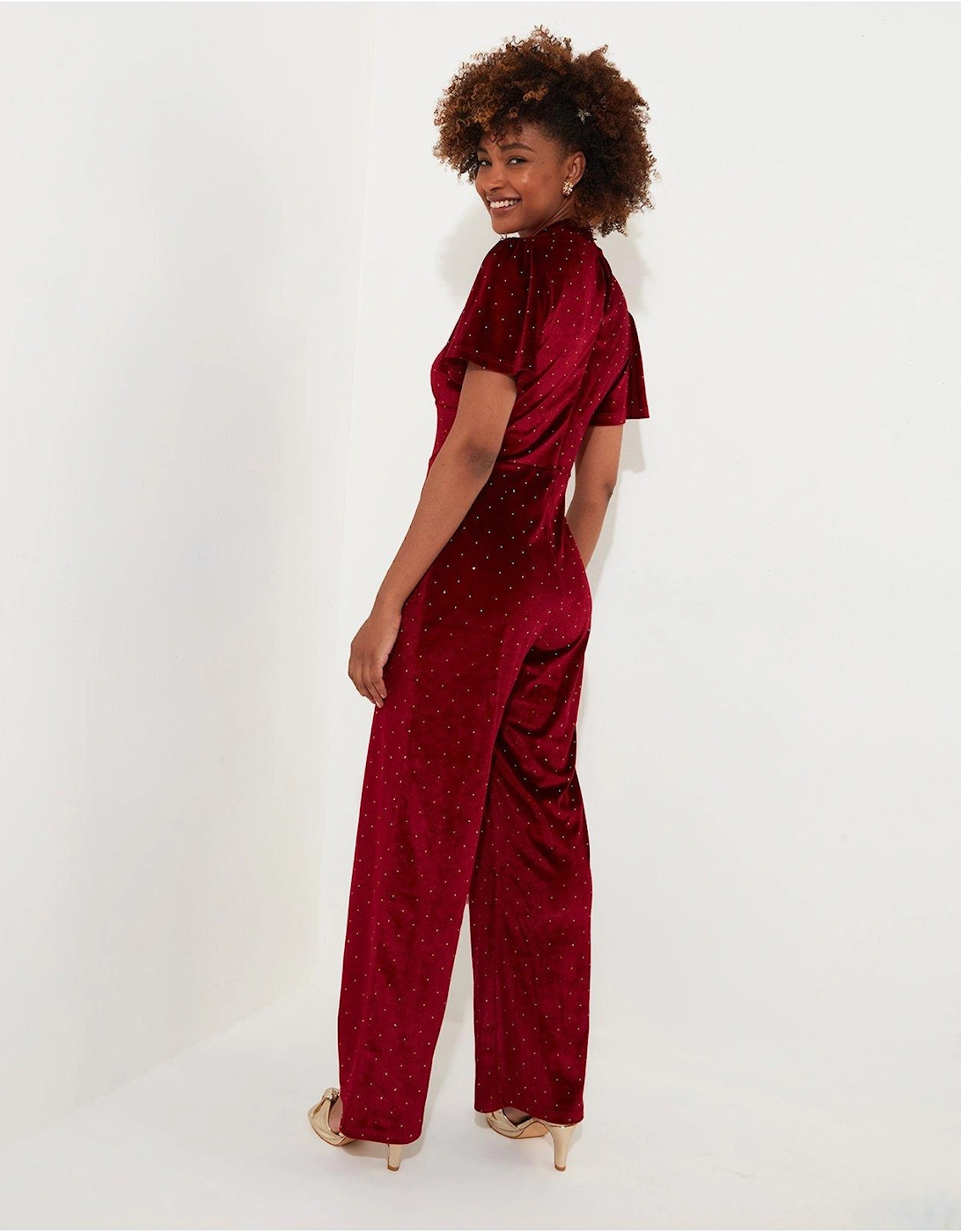 Velour Jumpsuit - Berry