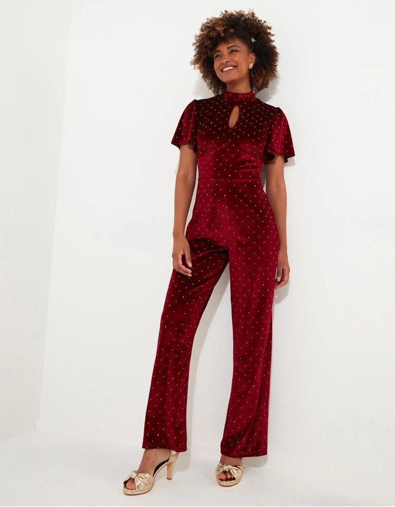 Velour Jumpsuit - Berry