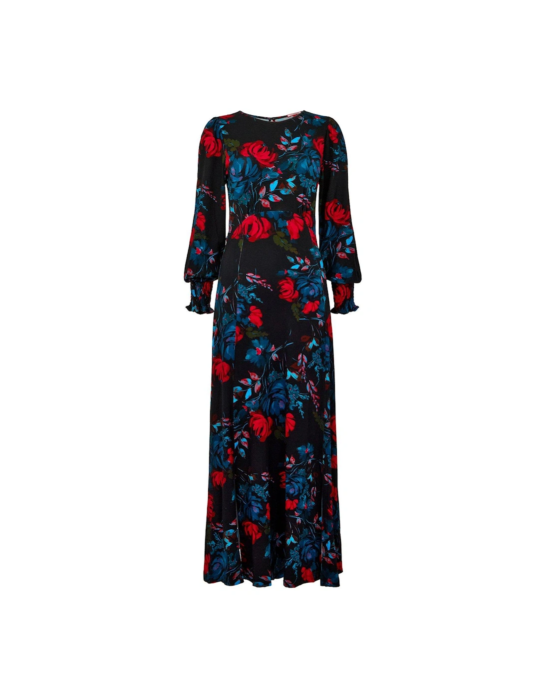 Larissa Floral Jersey Dress - Black