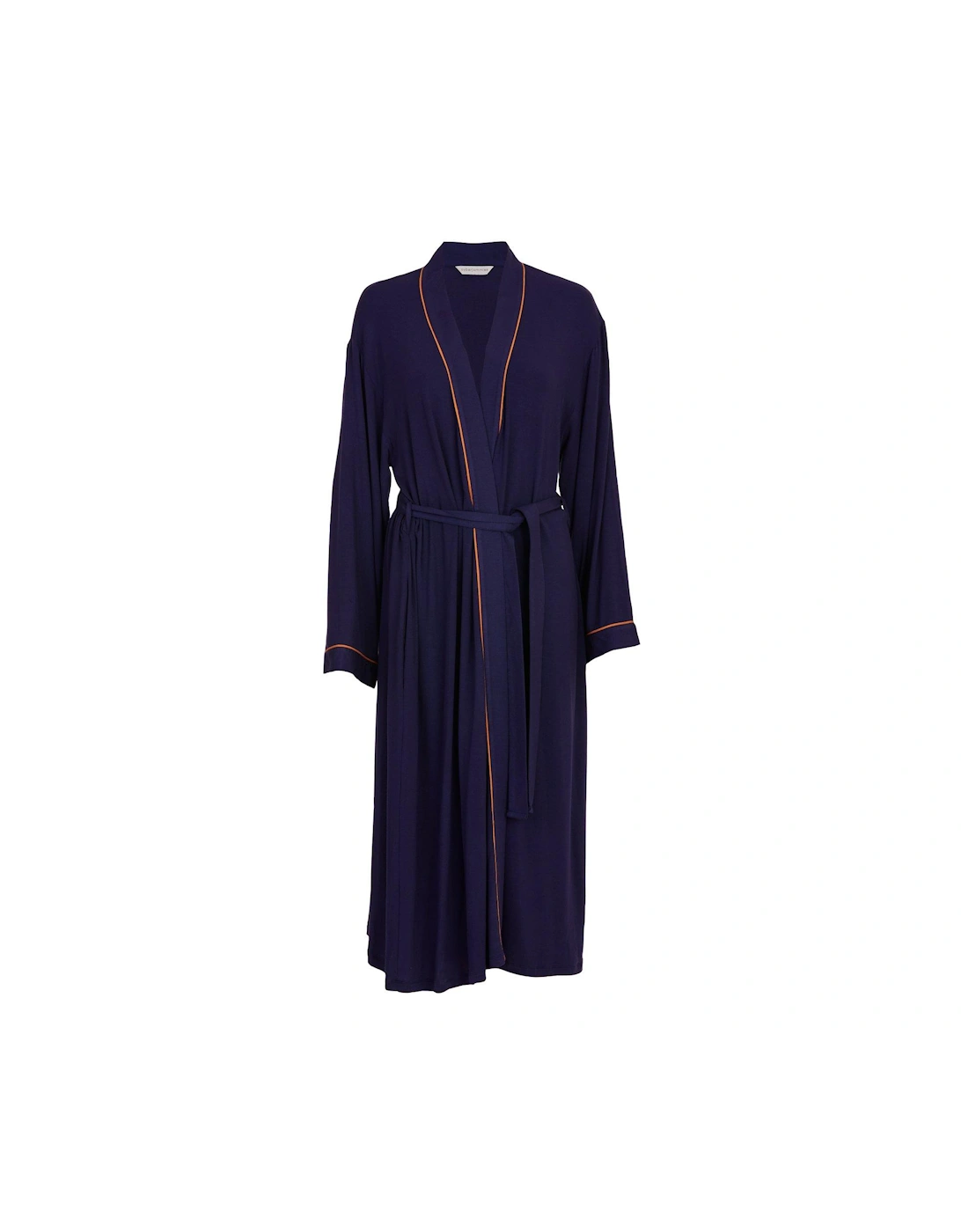 Taylor Navy Jersey Long Dressing Gown - Blue