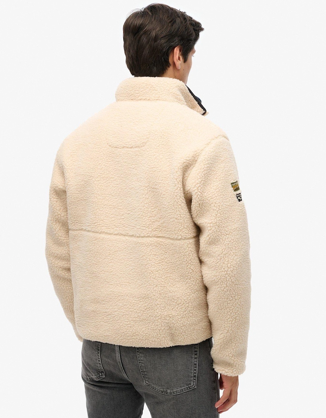 Outdoor Half Zip Fleece Jacket - Beige