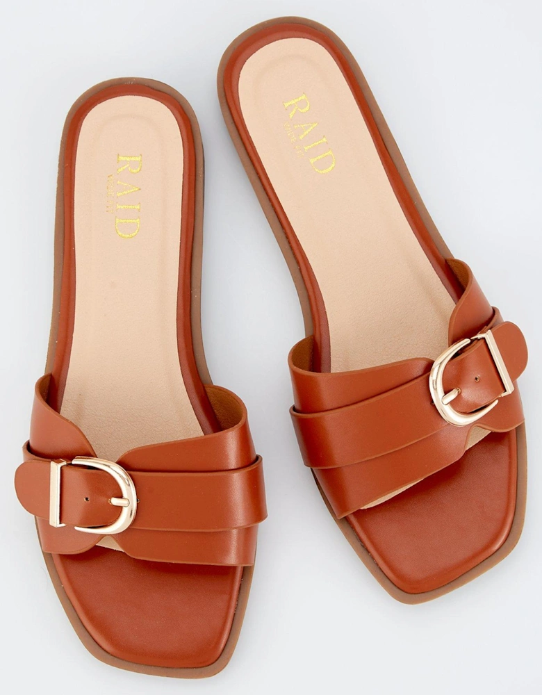 Wide Fit Nikola Sandals - Flat - Tan