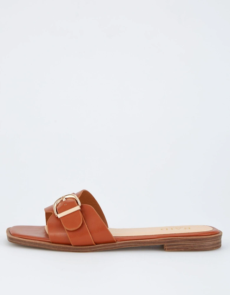 Wide Fit Nikola Sandals - Flat - Tan