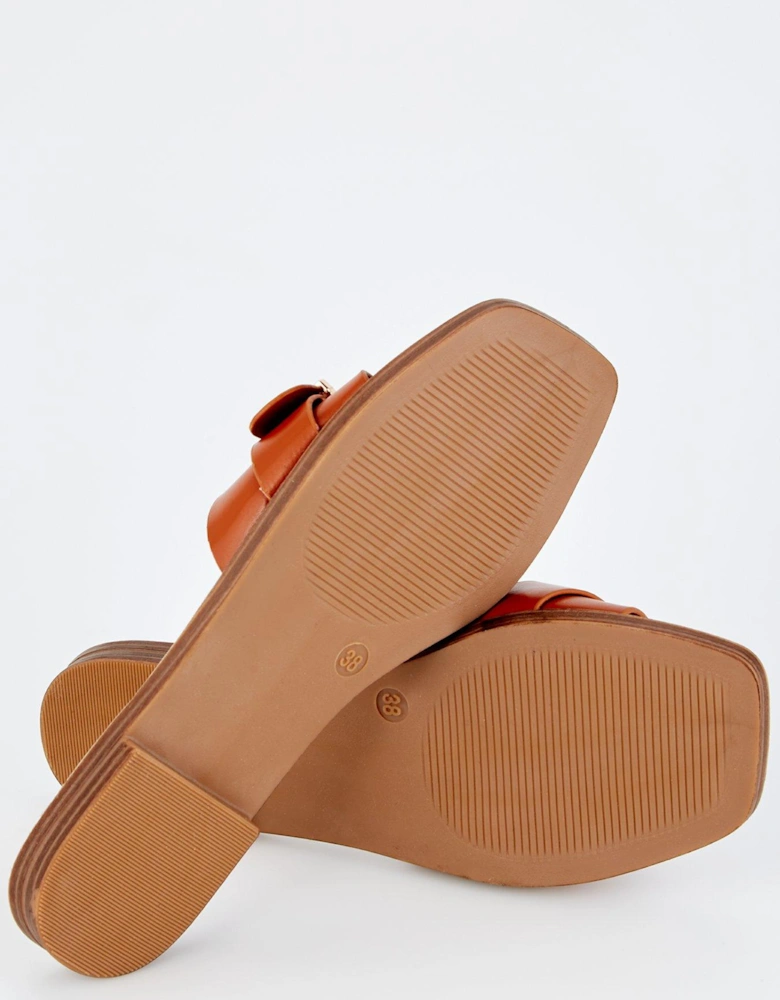 Wide Fit Nikola Sandals - Flat - Tan