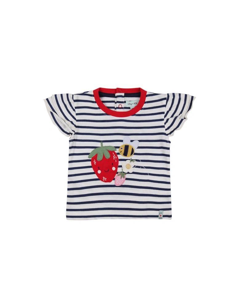Baby Girls Busy Bee Applique Top & Short Set - Mono