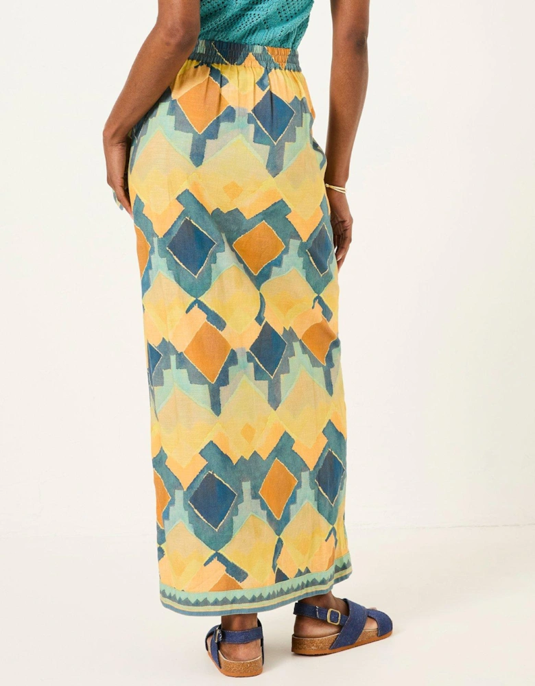 Wrap Water Print Skirt - Multi