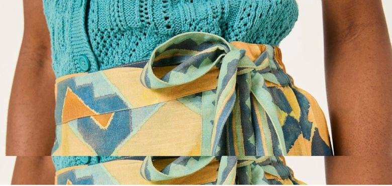 Wrap Water Print Skirt - Multi