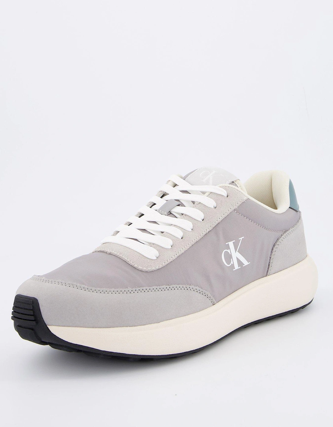 Athleisure Runner Lace Up Trainer - Light Grey