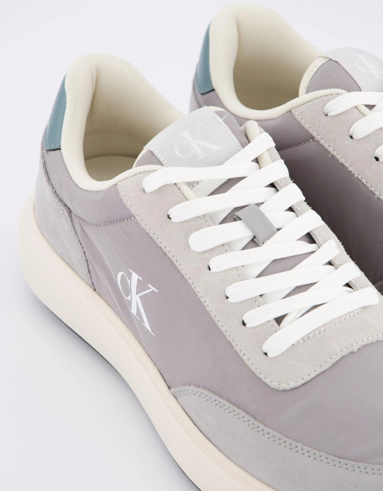 Athleisure Runner Lace Up Trainer - Light Grey