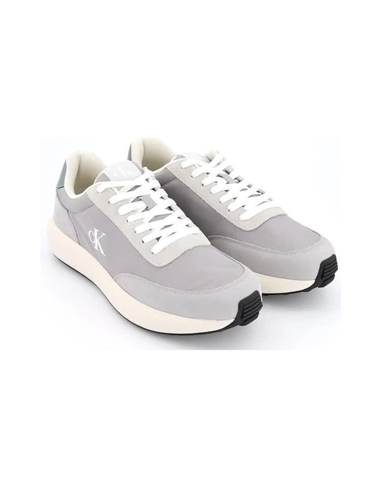 Athleisure Runner Lace Up Trainer - Light Grey