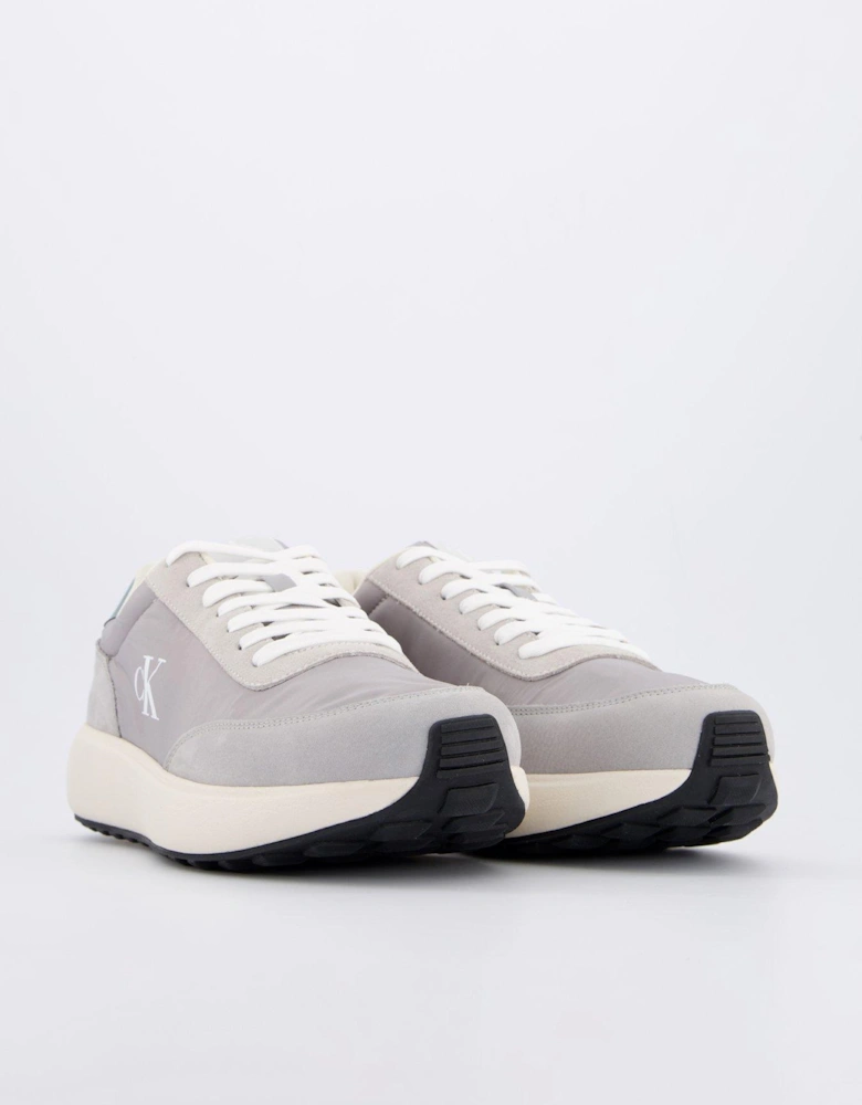 Athleisure Runner Lace Up Trainer - Light Grey