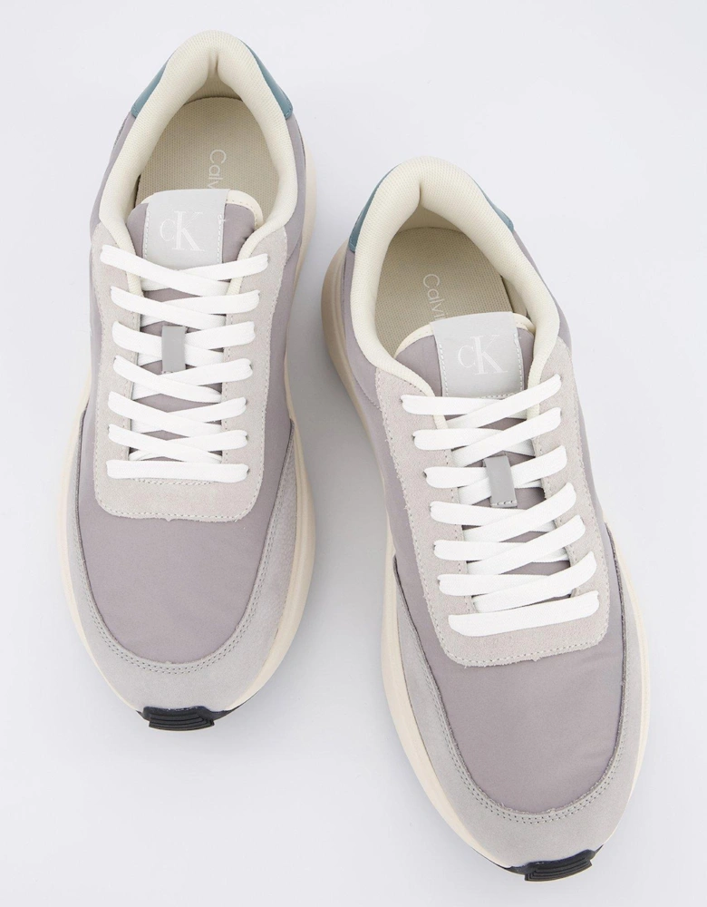 Athleisure Runner Lace Up Trainer - Light Grey