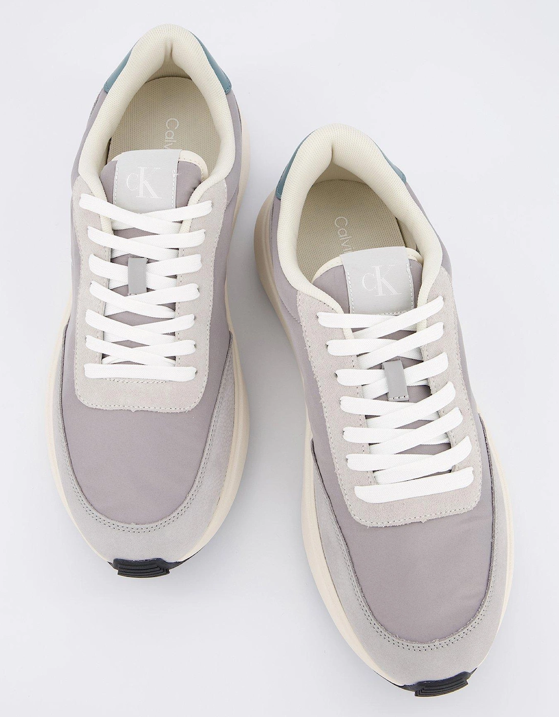 Athleisure Runner Lace Up Trainer - Light Grey