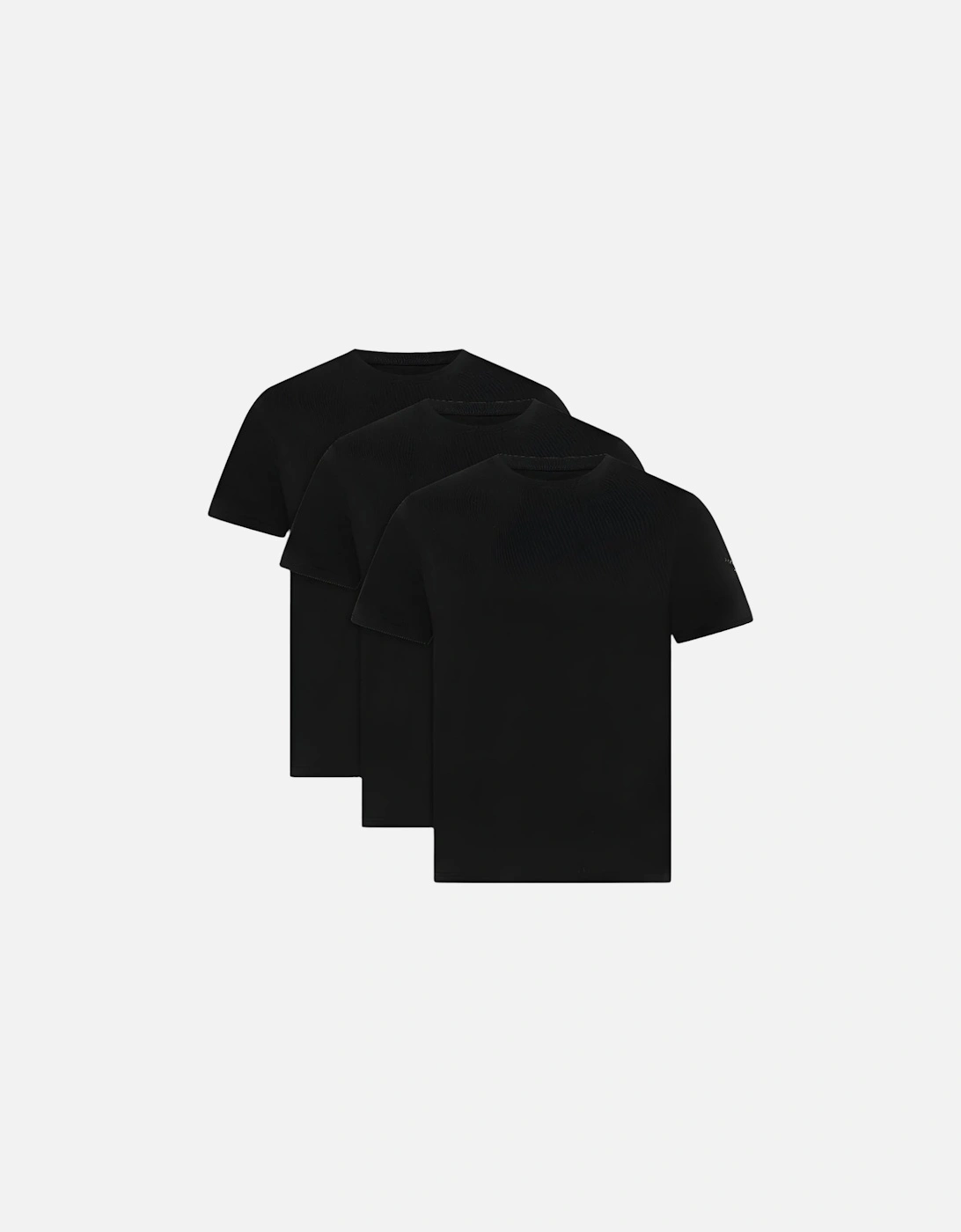 3-Pack Cotton Stretch Crew-Neck T-Shirts, Black, 2 of 1