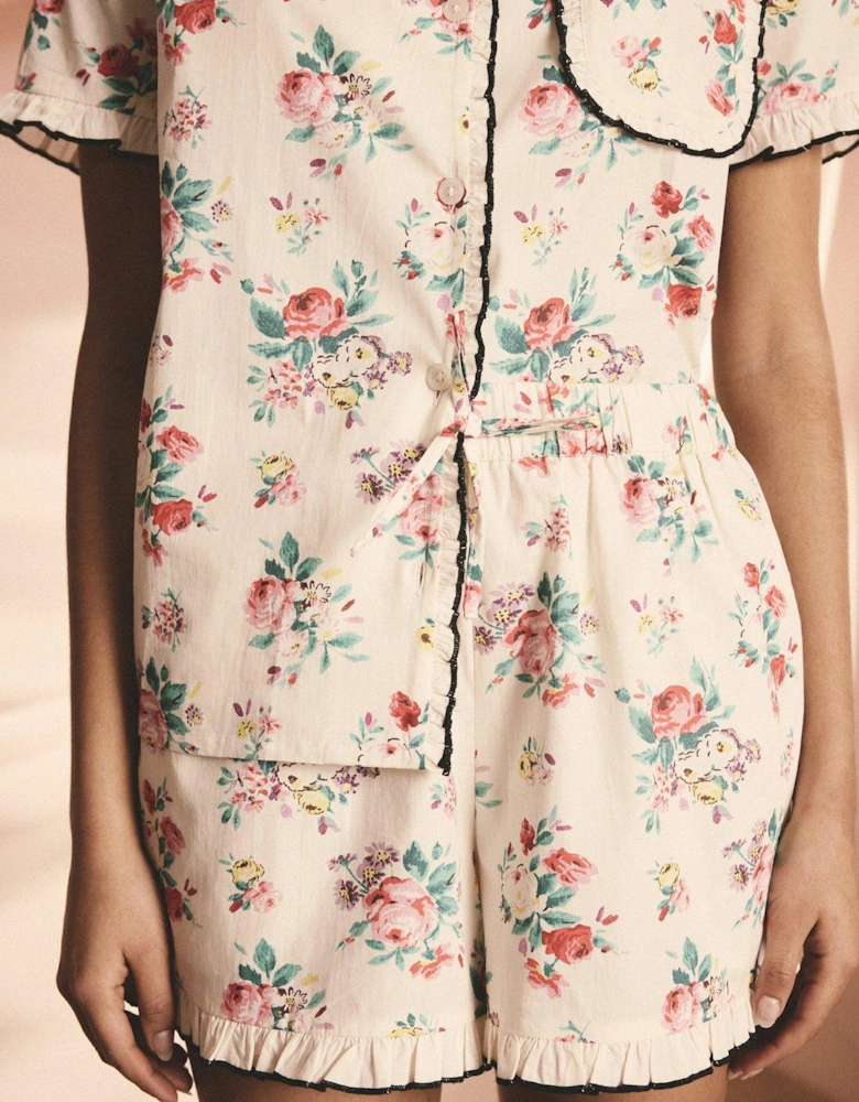 Icon Bunches Short Button Up Pyjamas - Cream