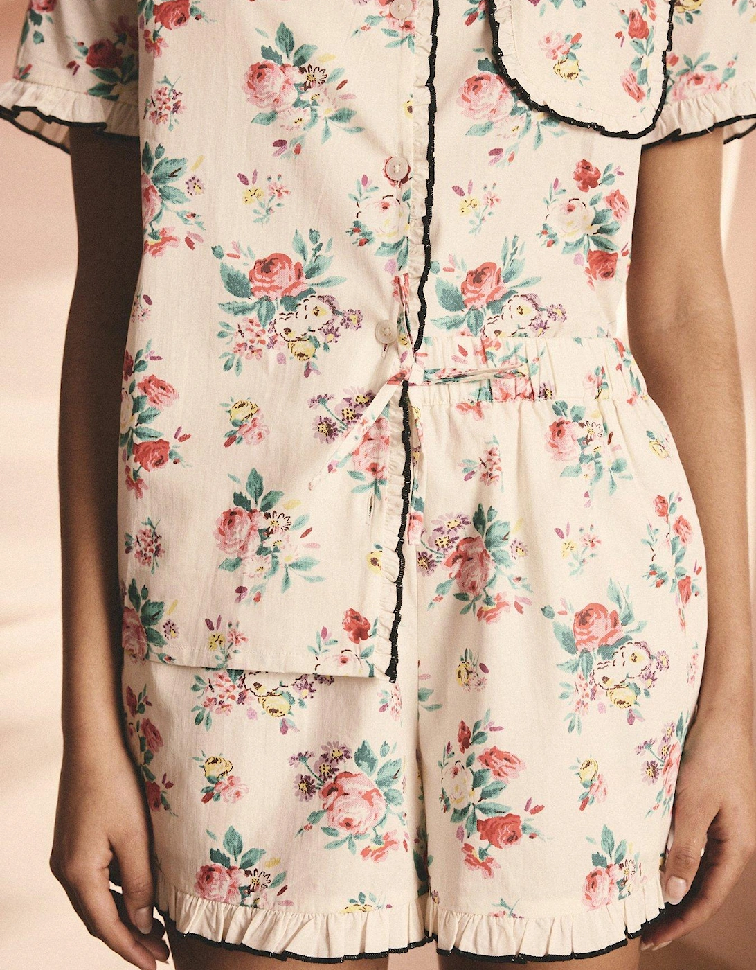 Icon Bunches Short Button Up Pyjamas - Cream