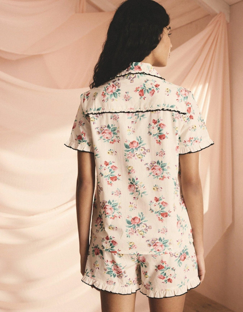 Icon Bunches Short Button Up Pyjamas - Cream