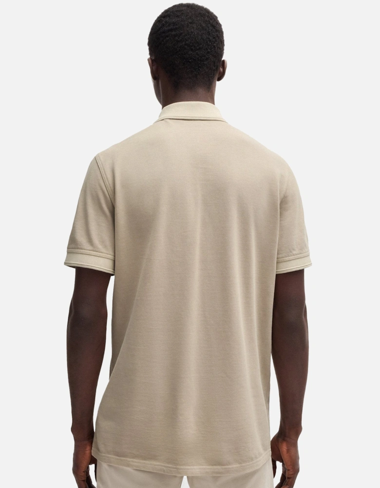 BOSS Prime Cotton Pique Polo Shirt Light Beige