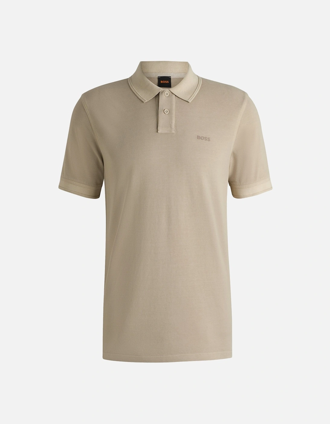 BOSS Prime Cotton Pique Polo Shirt Light Beige, 5 of 4
