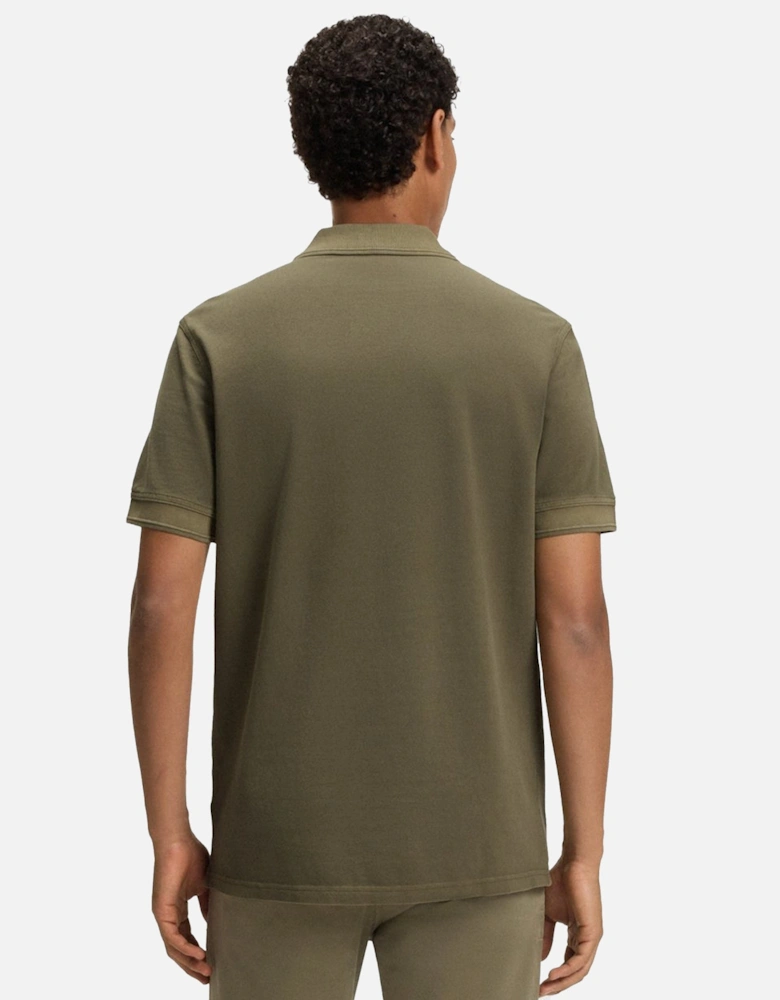 BOSS Prime Cotton Pique Polo Shirt Open Green