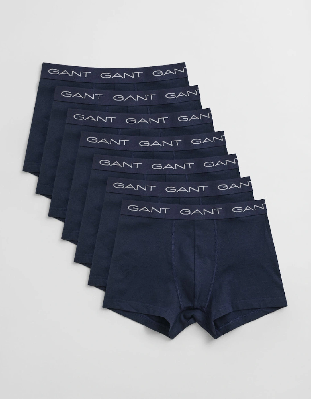 Gant Men's Navy 7-Pack Regular Waist Boxer Trunks, Marine - : 32/30/31 Small