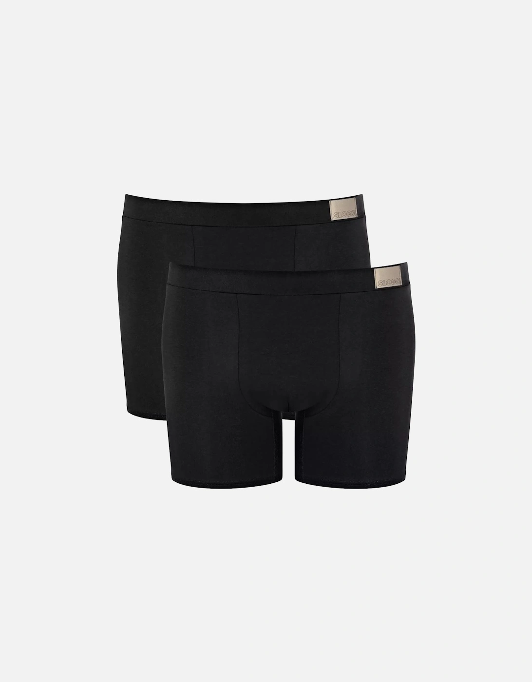 Go Natural 2-Pack Short Boxer Trunks, Black, 6 of 5