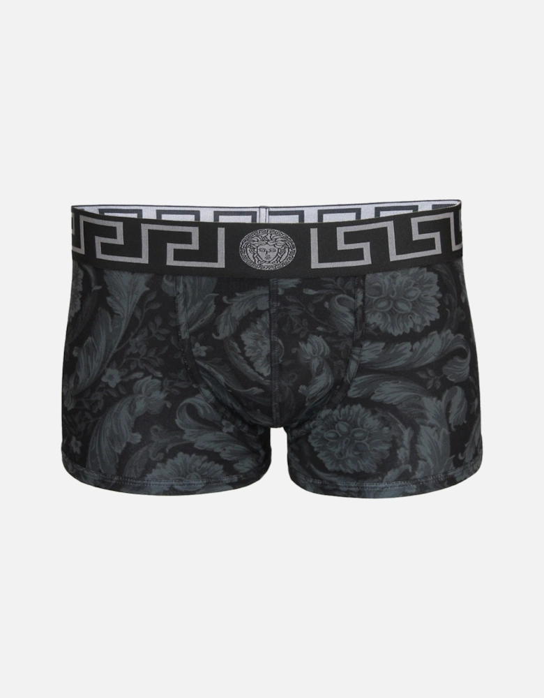 Barocco Greca Boxer Trunk, Black/grey