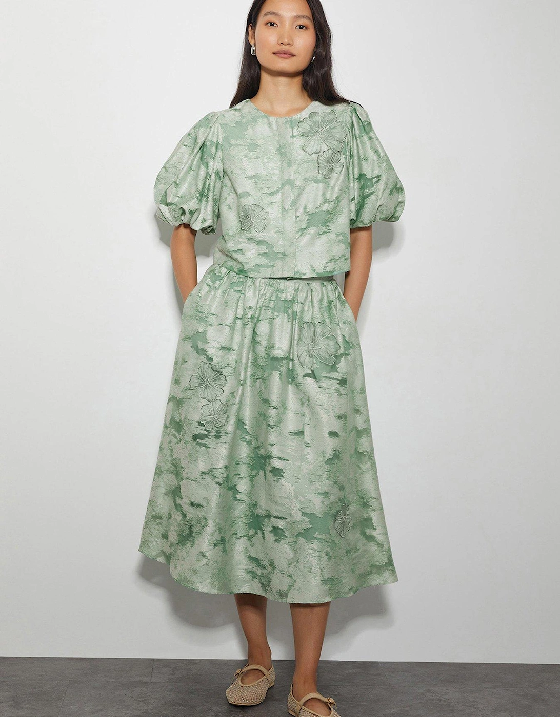 Josie Midi Skirt - Green