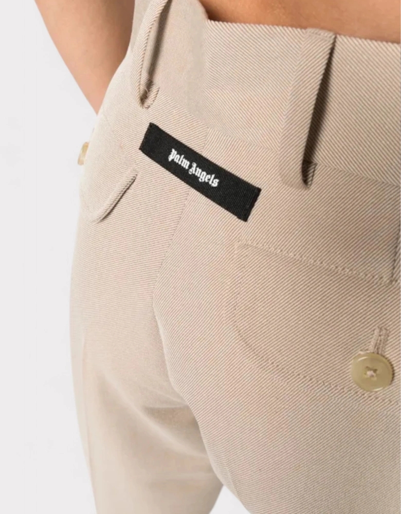 Tab Knit Pants Beige