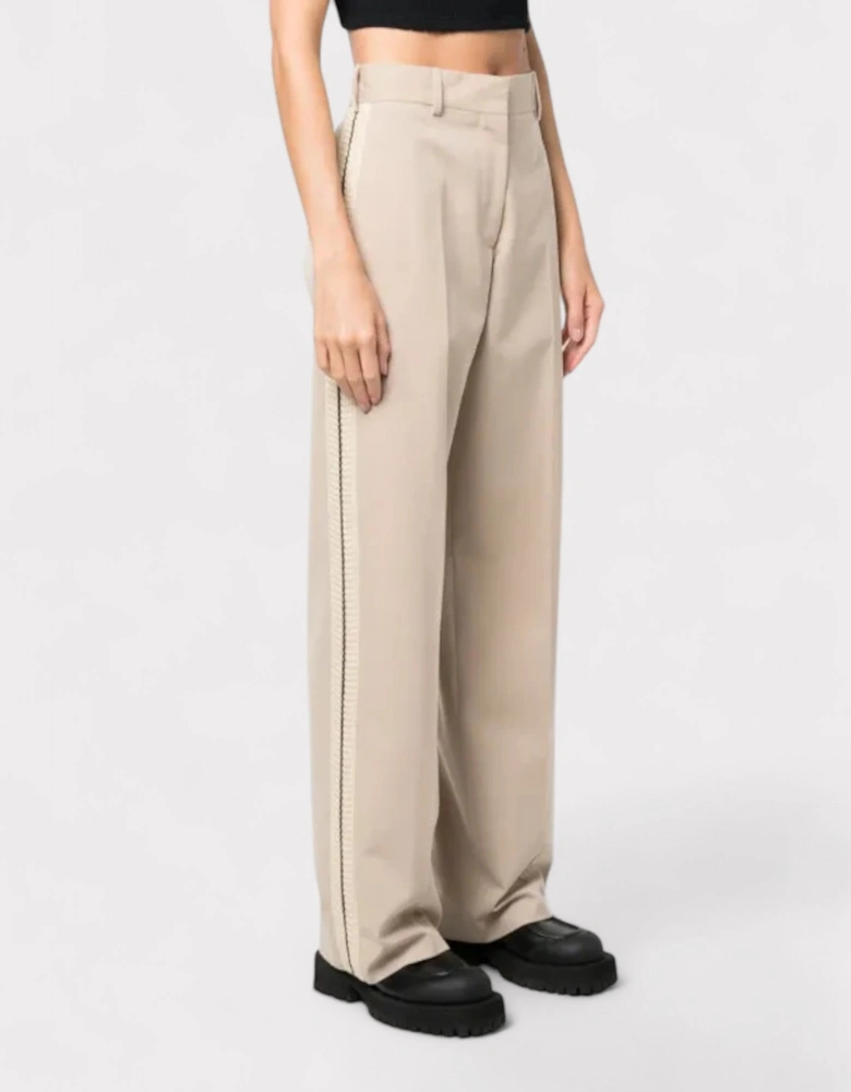 Tab Knit Pants Beige