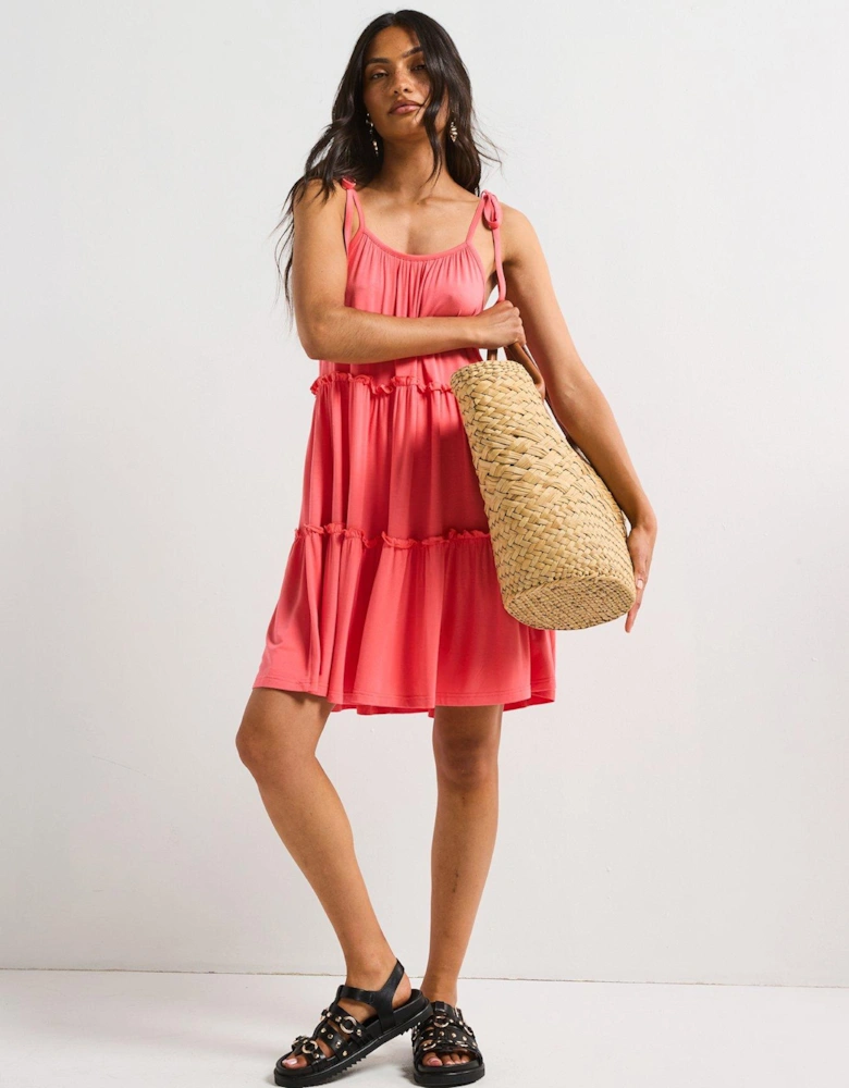 Hol Shop Tired Dress - Pink