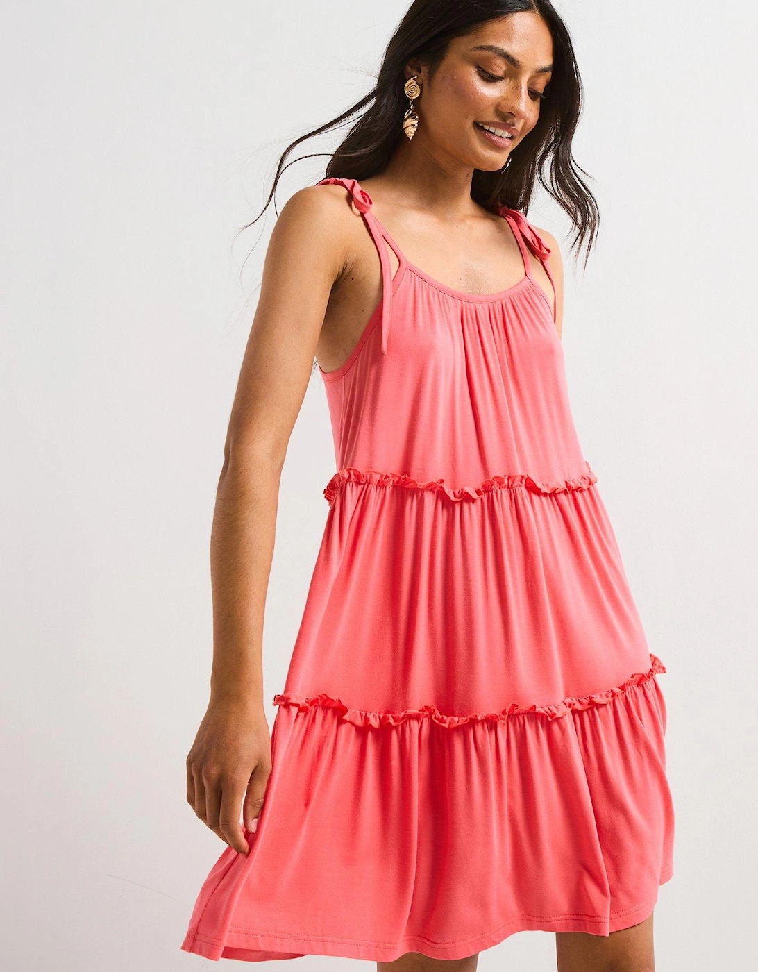 Hol Shop Tired Dress - Pink