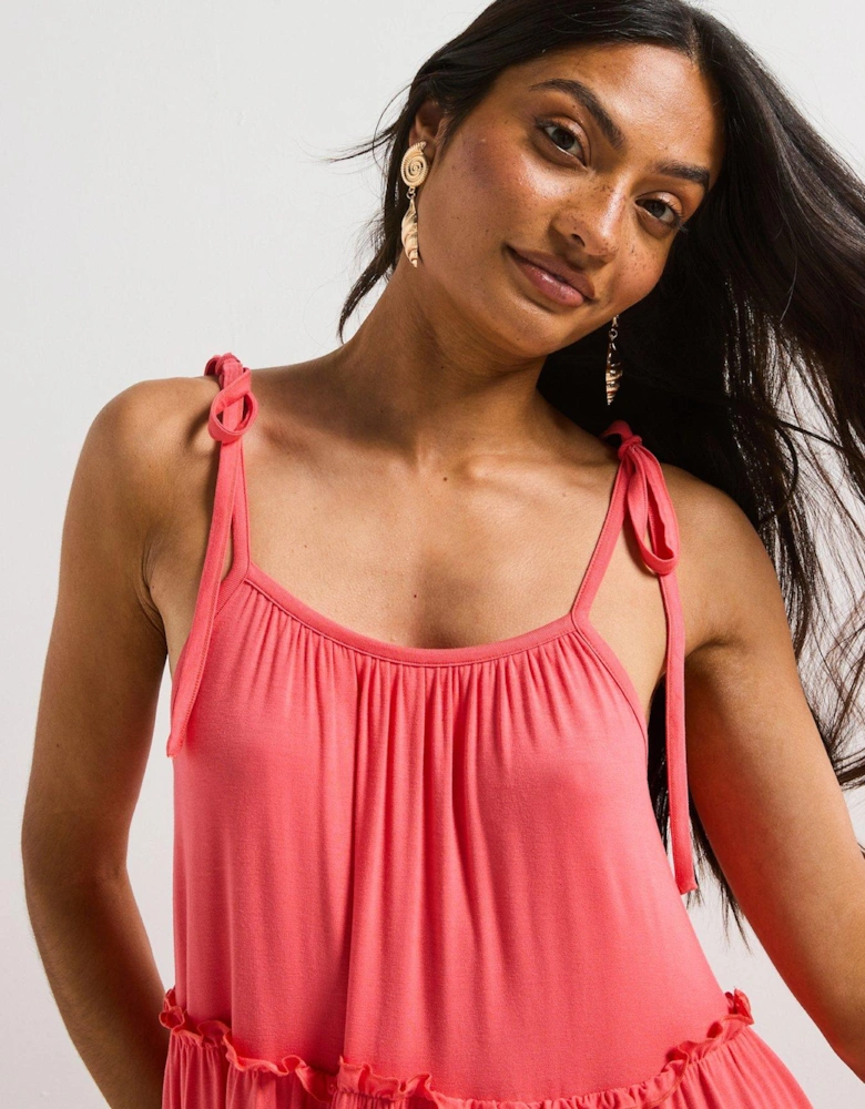 Hol Shop Tired Dress - Pink
