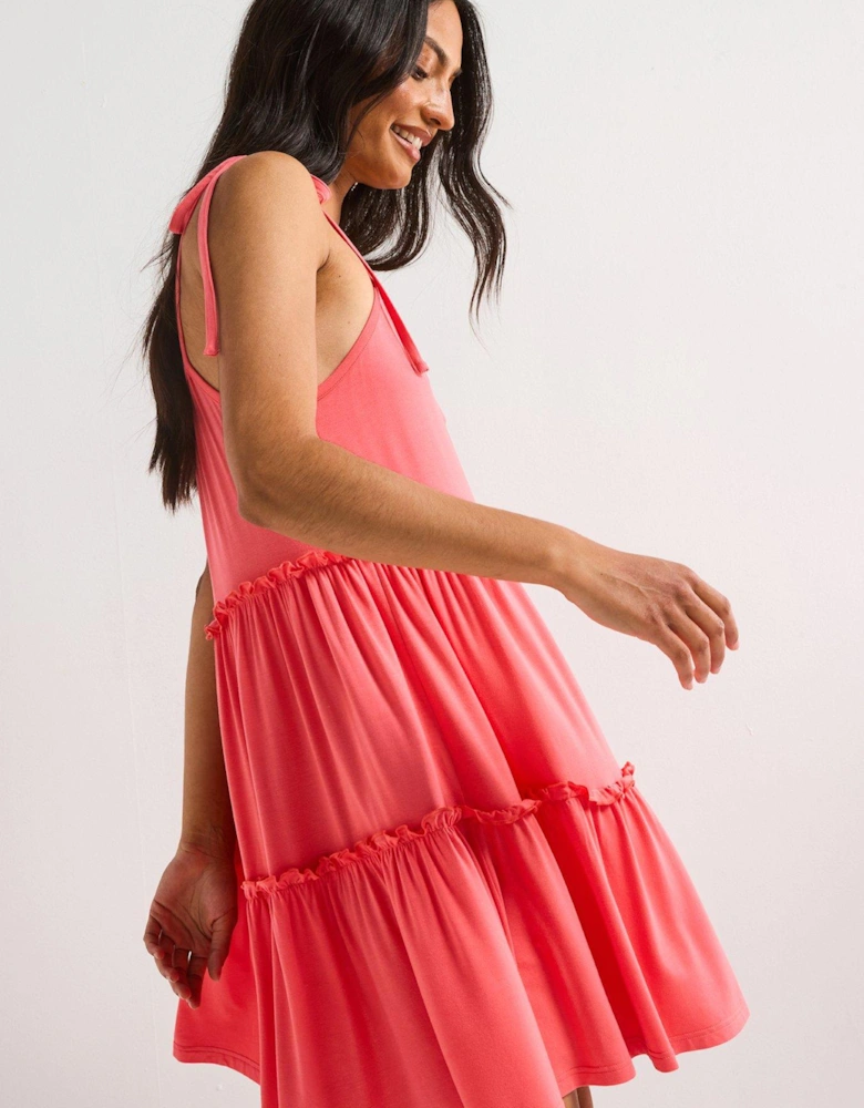 Hol Shop Tired Dress - Pink