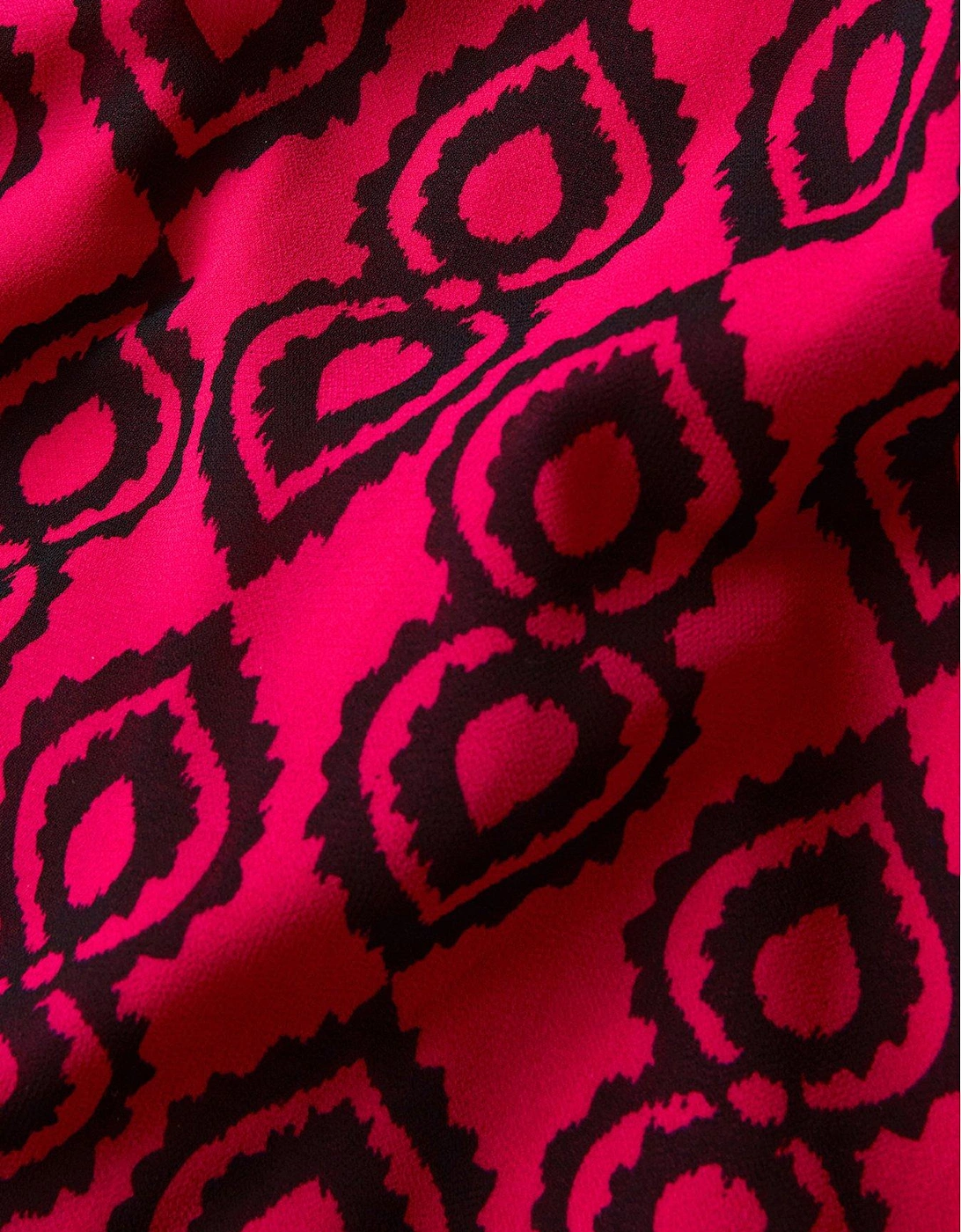 Geometric Print Midi Dress - Pink